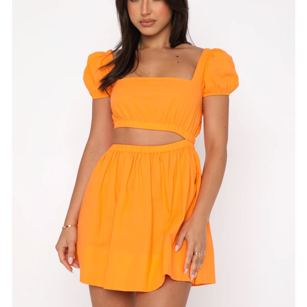 White fox boutique Long Lunch Mini Dress Papaya